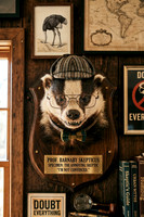Taxidermy Badger Head - Prof. Barnaby Skepticus