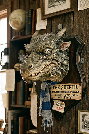 Skeptic Trophy Head - Grumpicus Dubiosus
