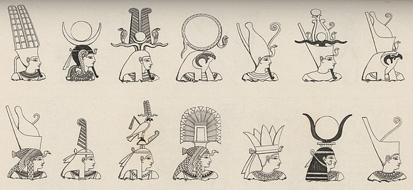 Vintage Image Plate - Divine Egyptian Headdresses