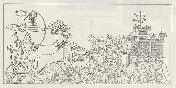 Vintage Image Plate - Egyptian Fortress Attack / Siege of Dapur