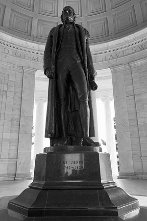 Jefferson Memorial Statue - Black & White