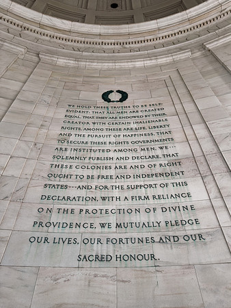Jefferson Memorial Inscription - We hold these truths to be self-evident...