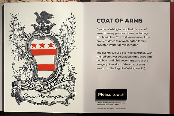 Interpretive Bookplate Sign - George Washington Coat of Arms