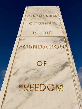 Monument Inscription - A Responsible Citizenry Is the Foundation of Freedom