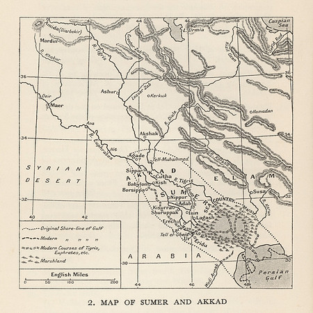 Vintage Map of Sumer and Akkad