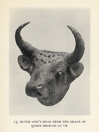 Vintage Image Plate - Silver Cow's Head from the Grave of Queen Shub-Ad at Ur