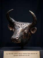 AI Color Photo Reconstruction - Silver Cow's Head from the Grave of Queen Shub-Ad at Ur