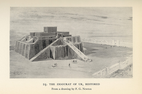 Vintage Image Plate - The Ziggurat at Ur, Restored