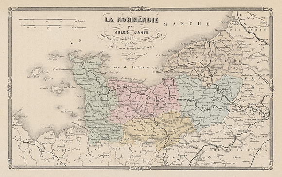 Vintage French Map - Normandy