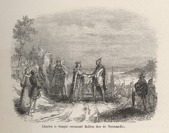 Vintage Illustration - Charles the Simple recognizes Rollo duke of Normandy