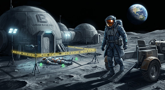 Detective Montgomery Investigates the First Lunar Base Homicide