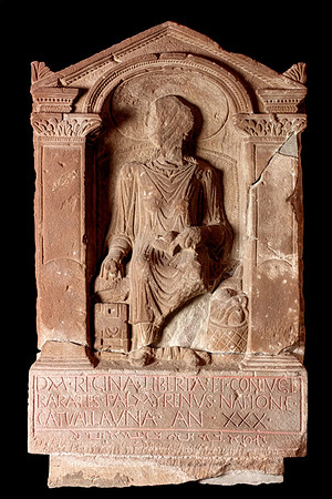 Regina's Tombstone: a relief portrait with inscriptions in Latin and Palmyrene.