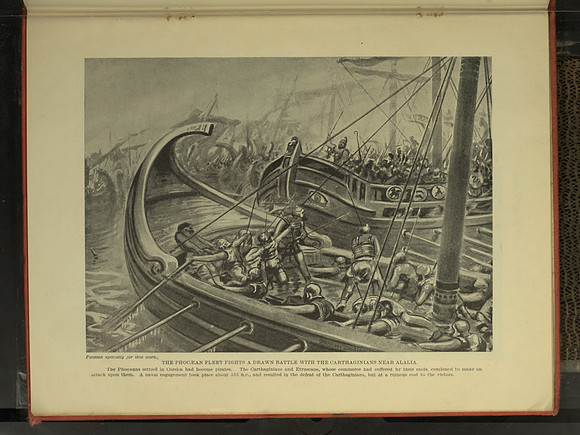 Vintage Phoenician History - The Phocaean Fleet Fights a Drawn Battle with the Carthaginians near Alalia (published circa early 20th century)