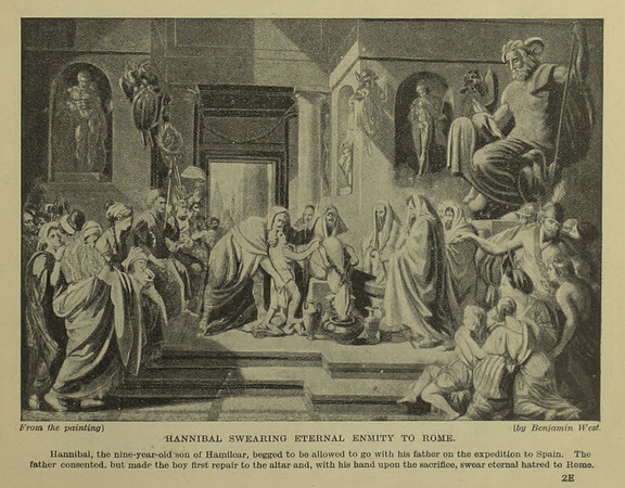 Vintage Phoenician History - Hannibal Swearing Eternal Enmity to Rome (published circa early 20th century)
