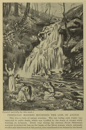 Vintage Phoenician History - Phoenician Maidens Mourning the Loss of Adonis (published circa early 20th century)