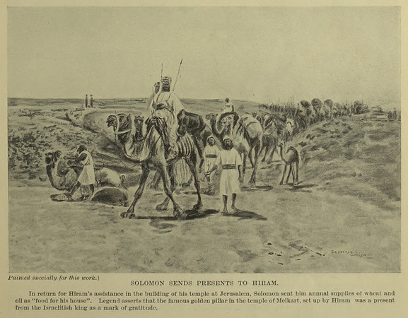 Vintage Phoenician History - Solomon Sends Presents to Hiram (published circa early 20th century)