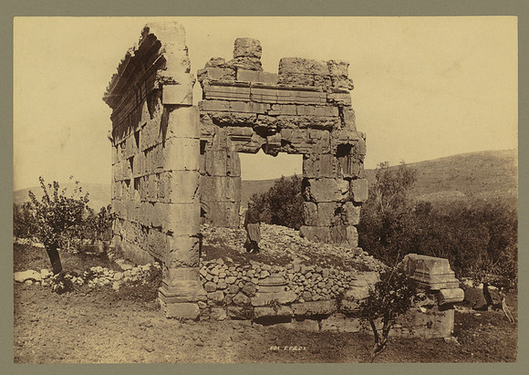 Syria - Ruin of Phoenician Temple at Hibbaryeh, near Banias (photo by Frank Mason Good circa 1856-1860)