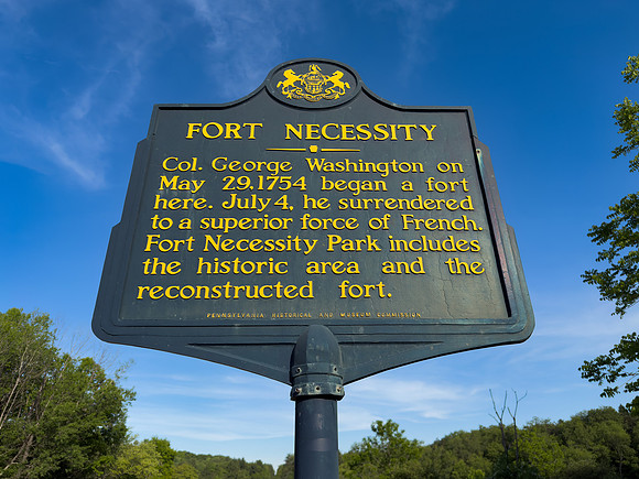 Historic Fort Necessity Road Sign