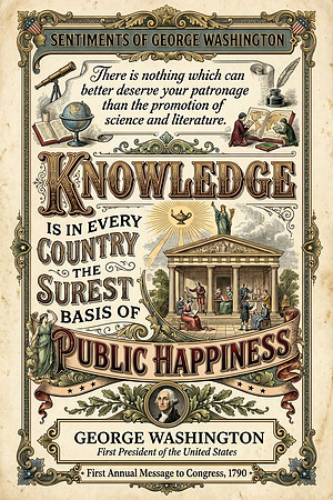 George Washington & Gemini on Knowledge & Public Happiness