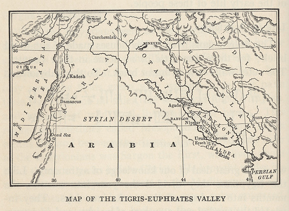 Vintage Map of the Tigris-Euphrates Valley