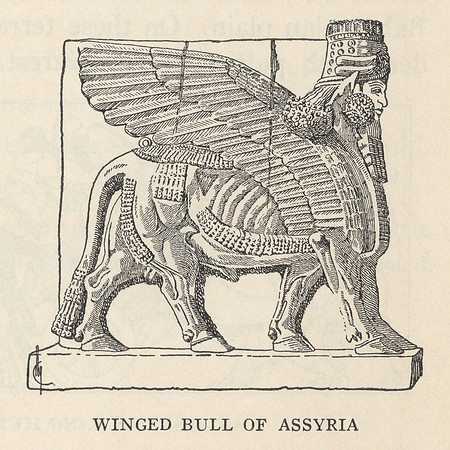 Vintage Illustration - Winged Bull of Assyria