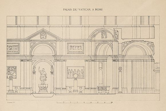 Vintage French Image Plate - Vatican Palace, in Rome
