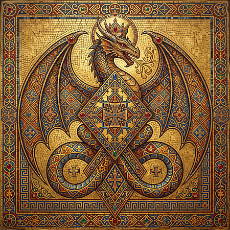 Byzantine Fantasy Mosaic Dragon