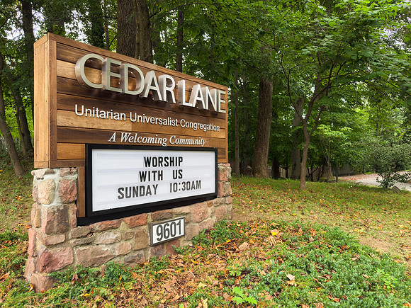 Church Sign - Cedar Lane Unitarian Universalist Congregation