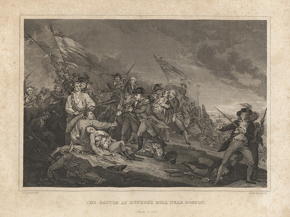 Vintage Image Plate - The Battle at Bunker's Hill, near Boston (June 17, 1775)