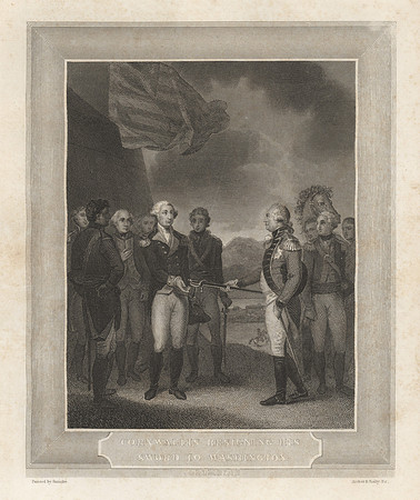Vintage Image Plate - Cornwallis Resigning his Sword to Washington