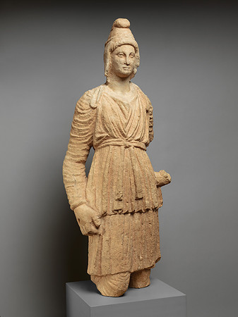 Limestone statue of Artemis Bendis (Cypriot circa 3rd century BCE)