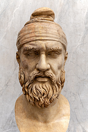 Bust of a Dacian with a Phrygian cap (circa early 2nd century AD)