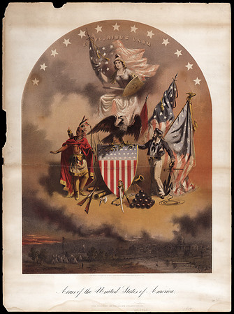 Arms of the United States of America by Joseph Edward Baker and John Henry Bufford (chromolithograph published circa 1864)
