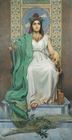 Efígie da República (Effigy of the Republic), national personification of Brazil, wearing a Phrygian cap (by Manuel Lopes Rodrigues circa 1896)