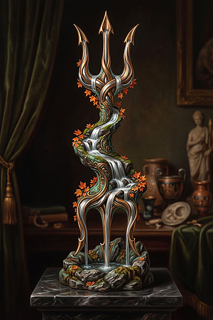 Autumn Trident Waterfall Sculpture