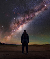 Woman meets Milky Way