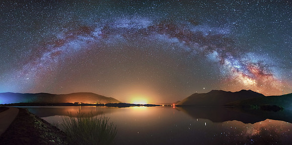 Milky way above Lake Sticada, Croatia