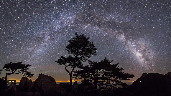 Milky Way over Huangshan Mountain