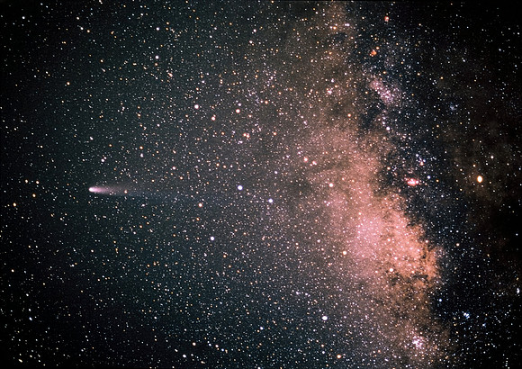 Comet Halley and the Milky Way, 21 March,1986
