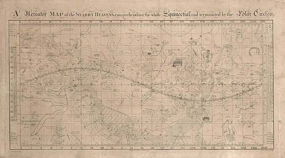 Vintage Mercator Map of the Starry Heavens