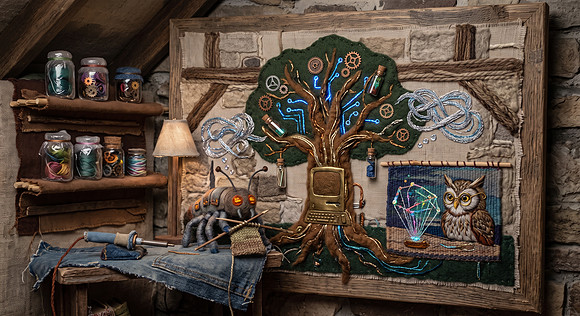 Rustic SciFantasy Embroidery