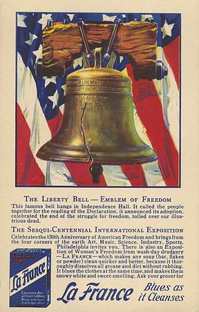 Vintage Postcard - The Liberty Bell - Emblem of Freedom (published by La France Manufacturing Co. circa 1926)