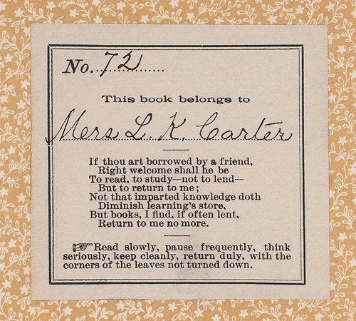 Mers L. K. Carter's Vintage Bookplate
