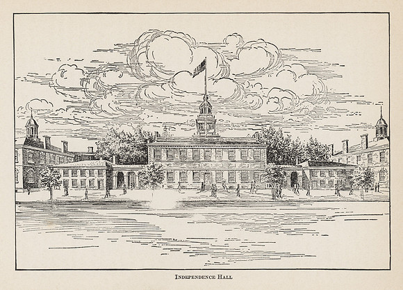 Vintage Image Plate - Independence Hall