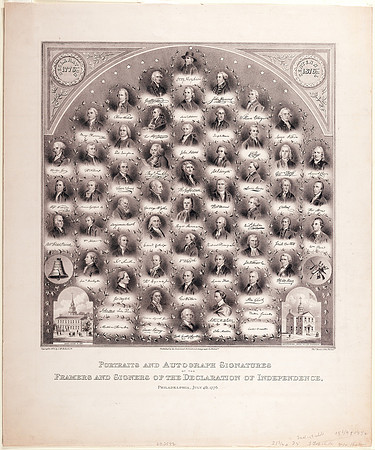 Portraits and Autograph Signatures of the Framers and Signers of the Declaration of Independence, Philadelphia, July 4th, 1776 (published circa 1876)