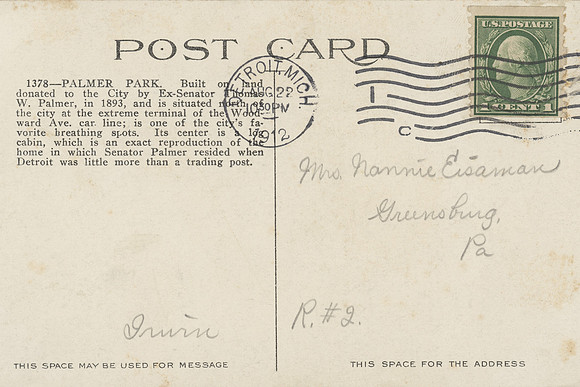 Vintage Postcard Back 2