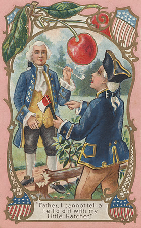 Vintage George Washington Postcard - "Father, I cannot tell a lie, I did it with my Little Hatchet."