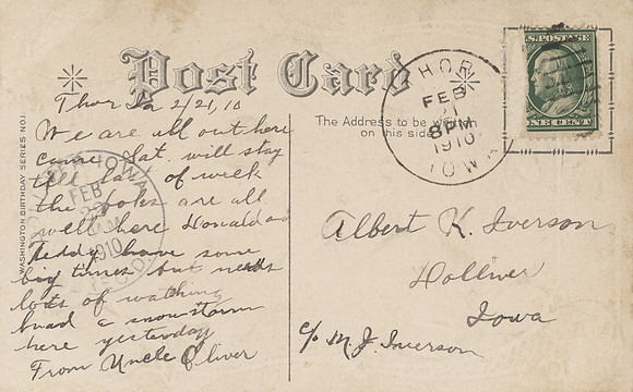 Vintage Postcard Message 4