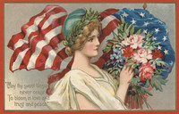 Vintage Columbia Postcard - Sweet Blossoms of Love and Trust and Peace
