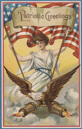 Vintage Columbia Postcard - Patriotic Greetings